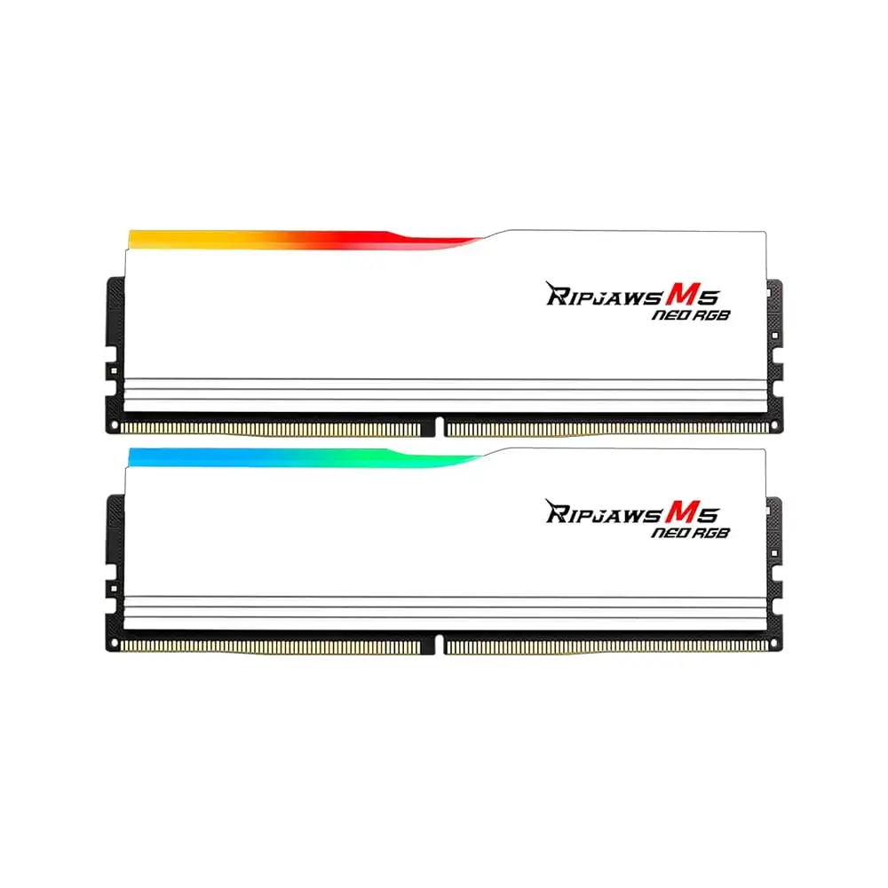 رم جی اسکیل مدل GSKILL RAM Ripjaws M5 NEO RGB DDR5 32GB 16x2 6000Mhz CL36 WHITE AMD EXPO-0