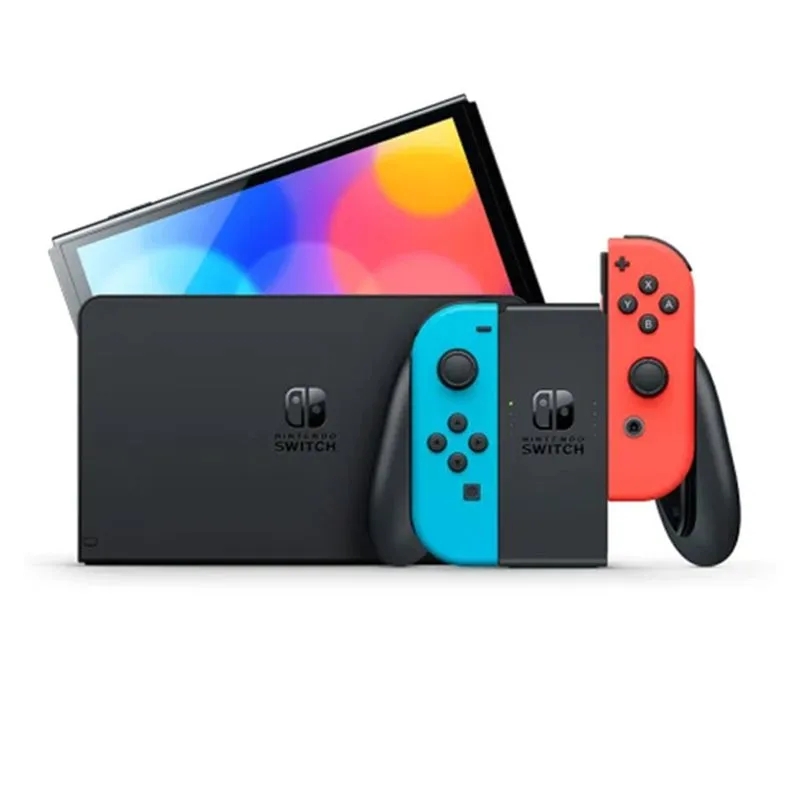کنسول نینتندو مدل Nintendo Switch OLED قرمز/آبی به همراه Joy-Con