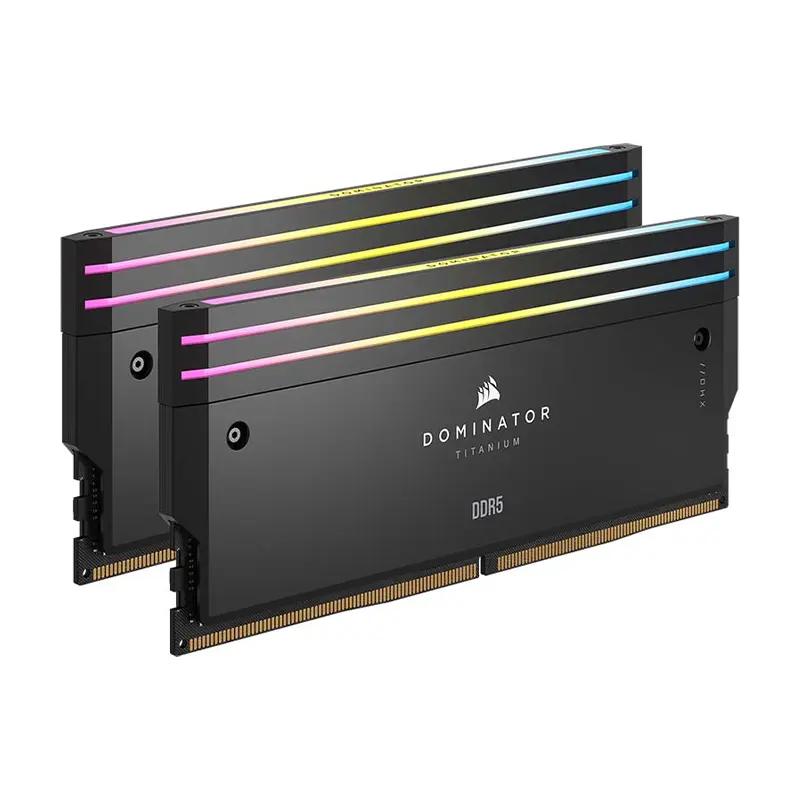 رم کورسیر مدل Dominator Titanium RGB Black DDR5 96GB 48GBx2 6600MHz CL32 -1