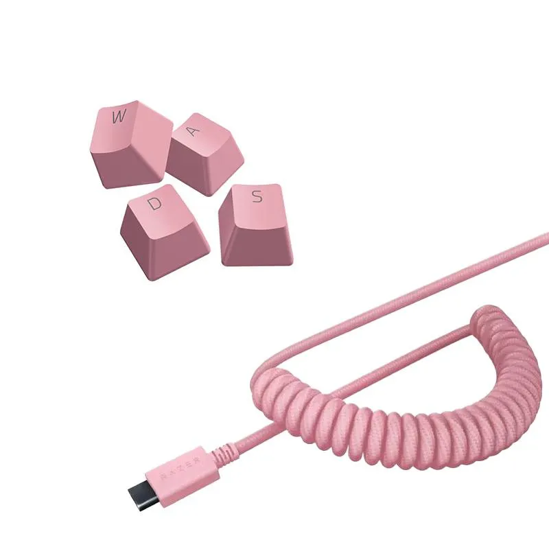 کی کپ ریزر PBT رنگ صورتی + کابل USB-A to USB-C-0